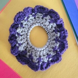 Handmade Purple Crochet Scrunchie